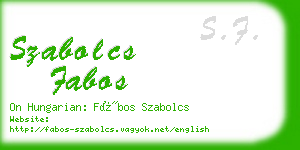 szabolcs fabos business card